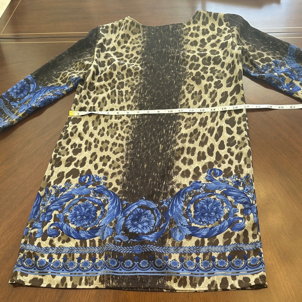 Versace Silk Leopard & Baroque Print Mini Dress – Authentic Italian Designer - Picture 13 of 15